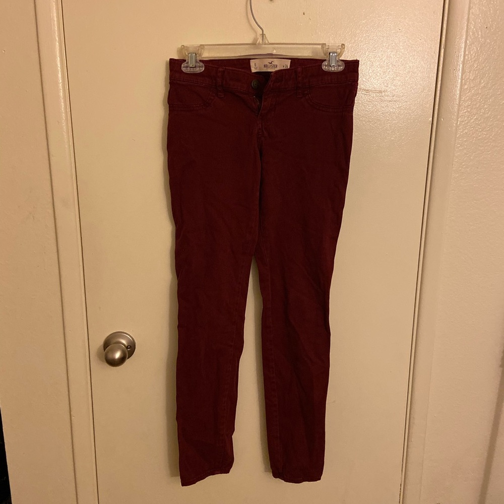 burgundy pants from Hollister